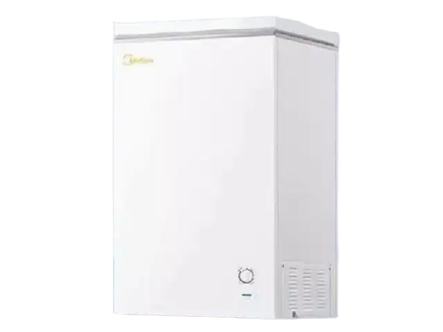 Kompakter Gefrierschrank oder Gefriertruhe für den Einsatz in kleinen Gewerbeküchen oder Foodtrailern.