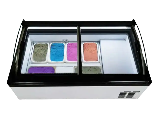 Vitrine réfrigérée de comptoir pour glaces – idéale pour food trucks et snacks