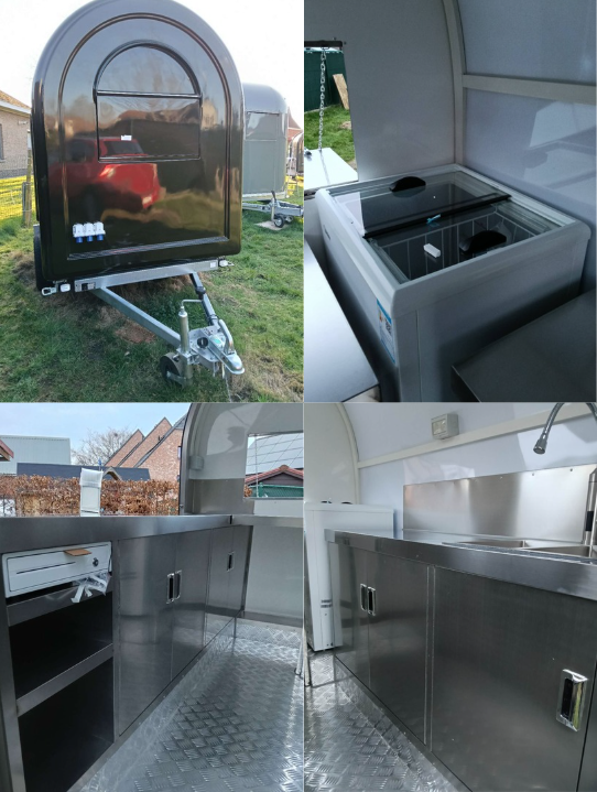 Retro S food trailer with stainless steel interior and fridge