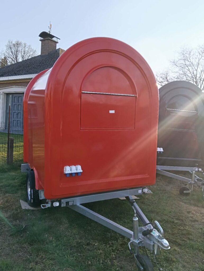 Food Trailer S Modell Retro Verkaufsanhänger Edelstahl Innenausstattung